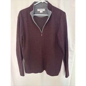 Mizzen + Main Fairway Performance 1/4 Zip Pullover Sweater Men's Sz Large Trim